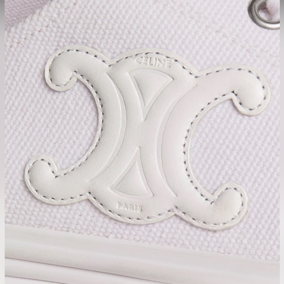 Celine Paris Jane Platform Canvas & Calfskin Sneaker Size 38 / US 8 NIB - Picture 4 of 12